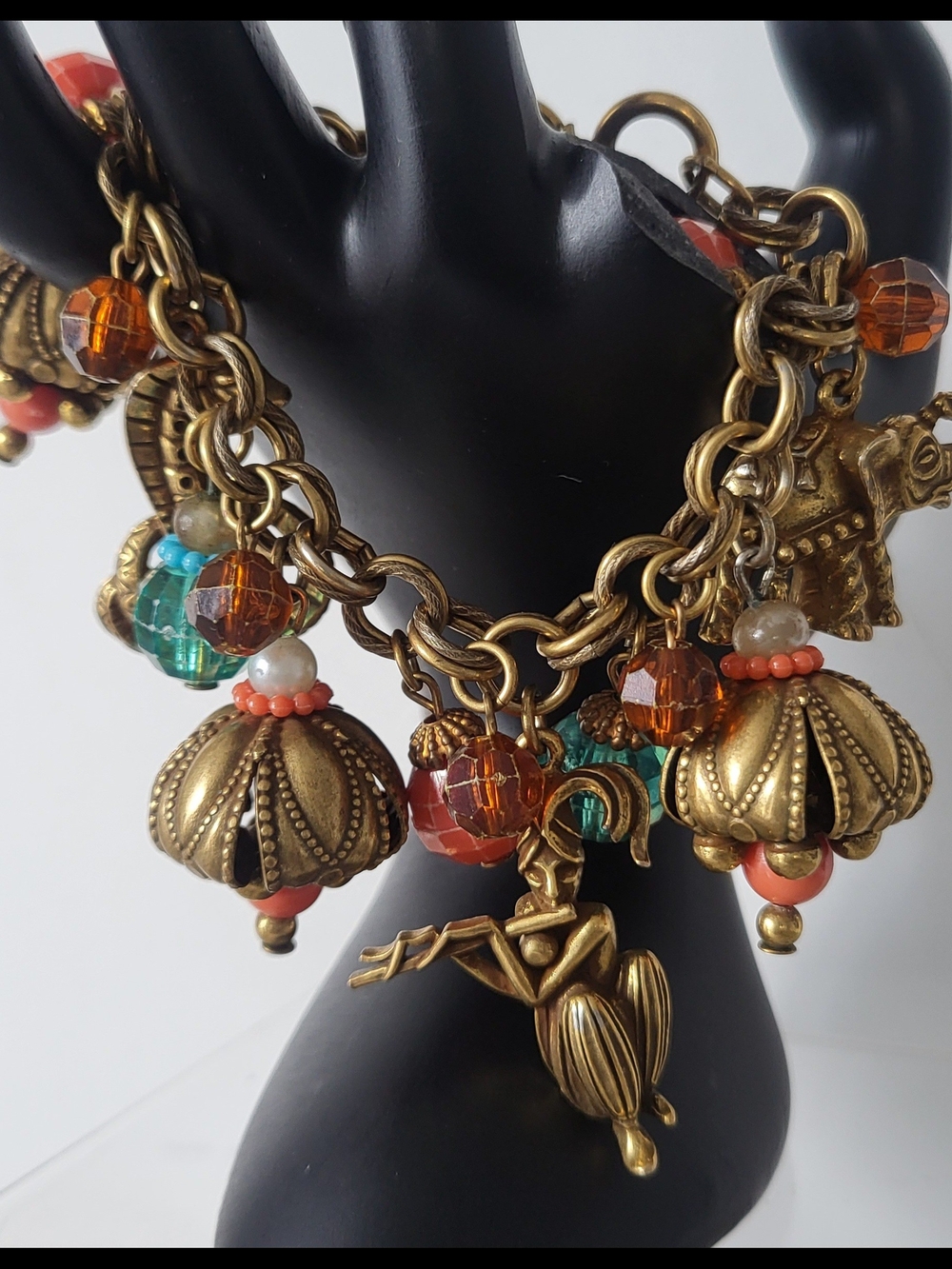 Vintage Estate Germany Charm Bracelet. Indian Theme